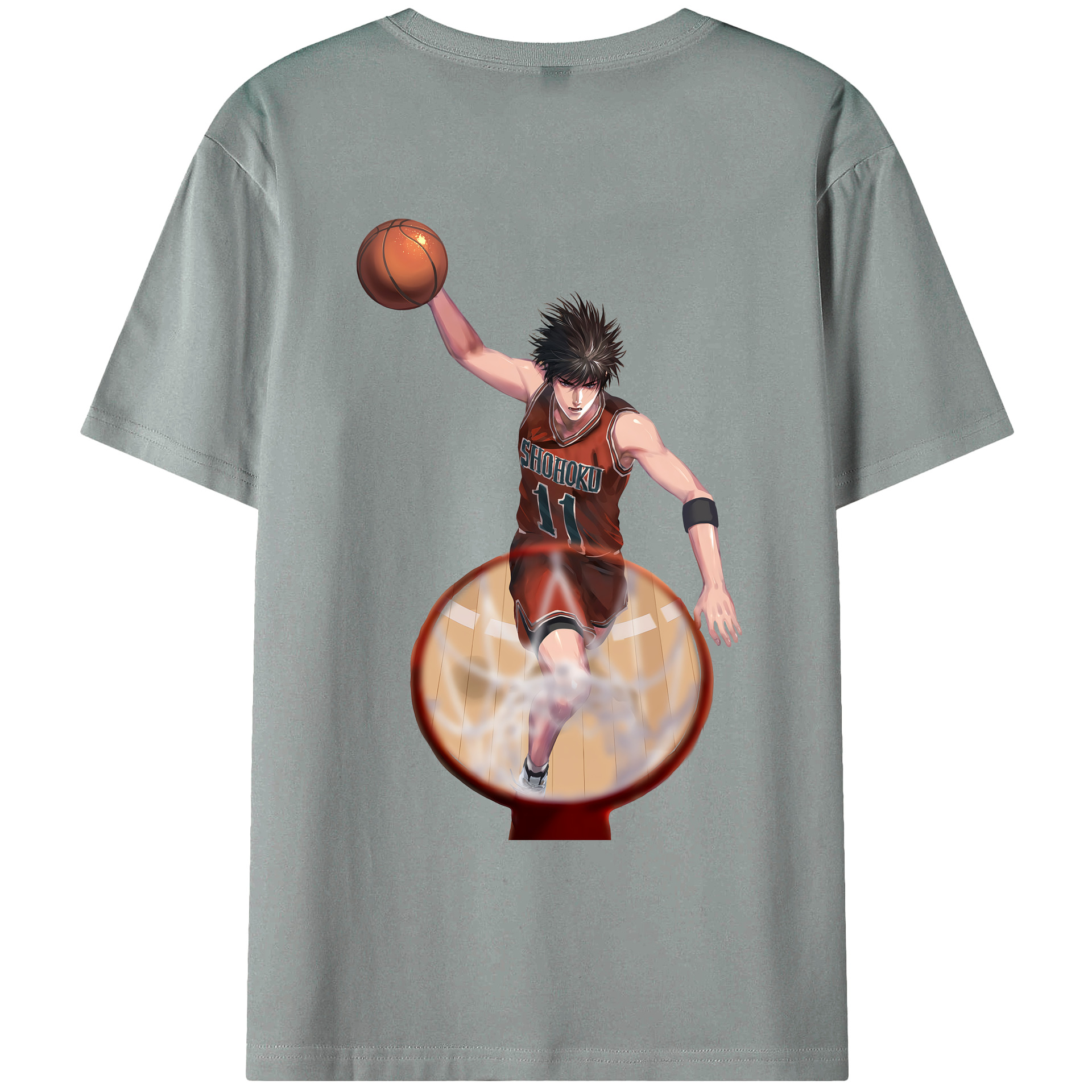 （画像用） SLAM DUNK／スラムダンク 綿100％ メンズ半袖Tシャツ（バックプリント） 通気性